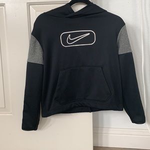 Girls Nike black cropped sports sweater